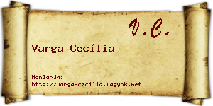 Varga Cecília névjegykártya