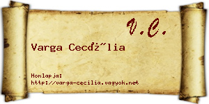 Varga Cecília névjegykártya